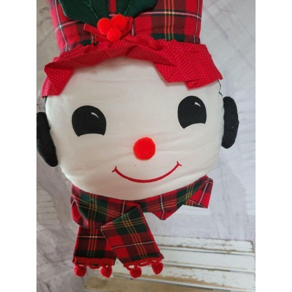 Folk art snowman hanging Xmas decor vintage - Picture 2 of 7